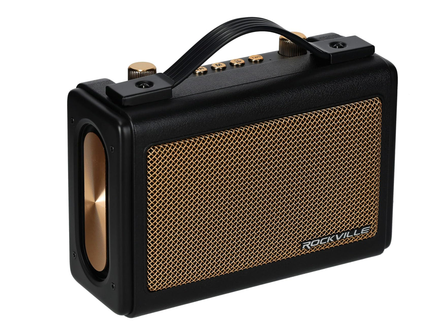 Rockville GlideTone Retro Portable Bluetooth Speaker, 25W Stereo Power, TWS, 2.5" Full-Range Drivers, Up to 18 Hours Battery Life, USB/MicroSD/AUX