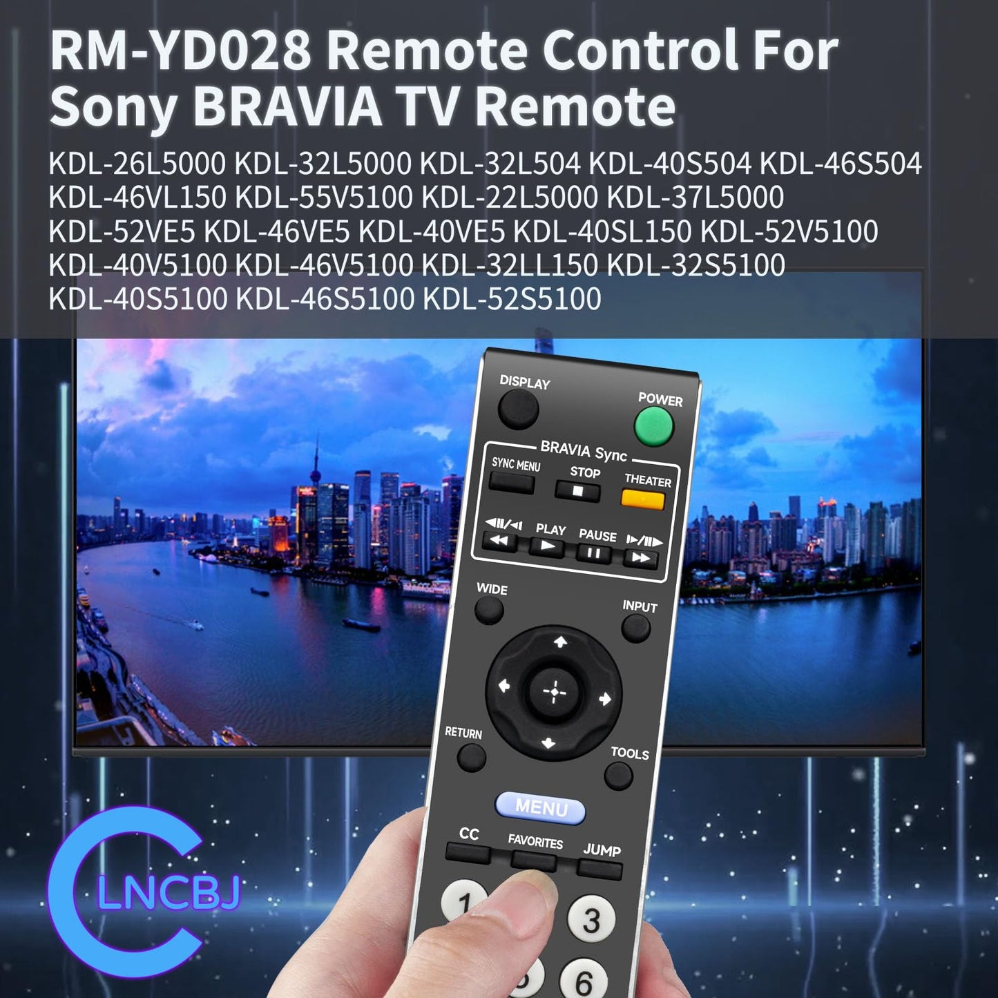New RM-YD028 RMYD028 Remote Control Compatible with Sony LCD TV KDL-19L5000 KDL-19M4000 KDL-32L504