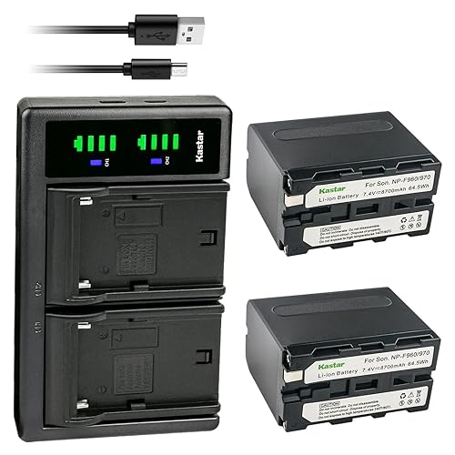 Kastar 2-Pack NP-F970 Battery and LTD2 USB Charger Compatible with CCD-TRV101 CCD-TRV15 CCD-TRV16 CCD-TRV17 CCD-TRV201 CCD-TRV215 CCD-TRV20 CCD-TRV25