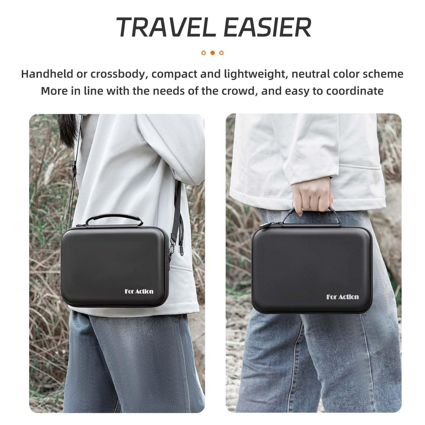 NUUBAGOOT Portable Case Waterproof Bag Charger Battery Base Selfie Stick Storage Handbag for DJI Osmo Action 5 PRO 4 3 Camera Accessories