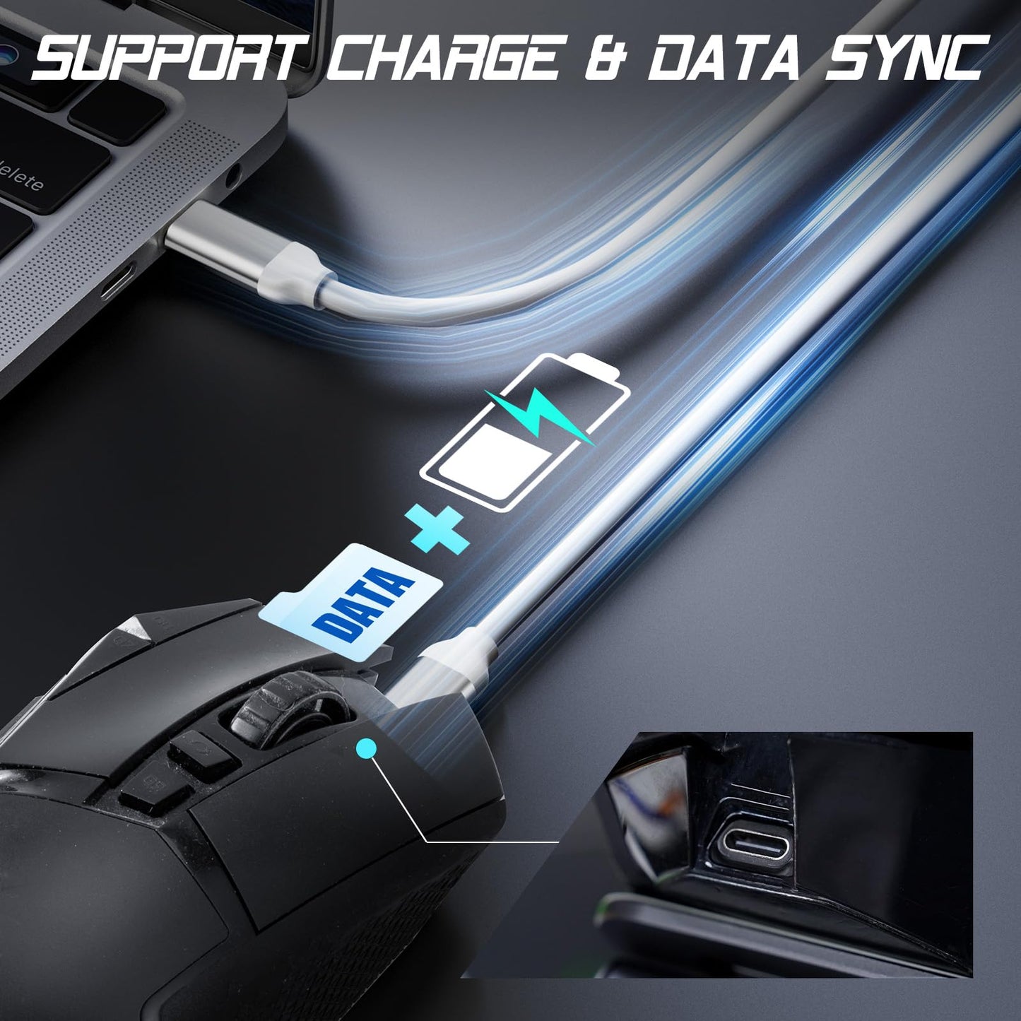 IVYGROW USB-C Adapter Compatible with Logitech G502 Wireless Gaming Mouse, Micro USB to Type-C Converter | Model-Specific Fit | Support Charge & Data…