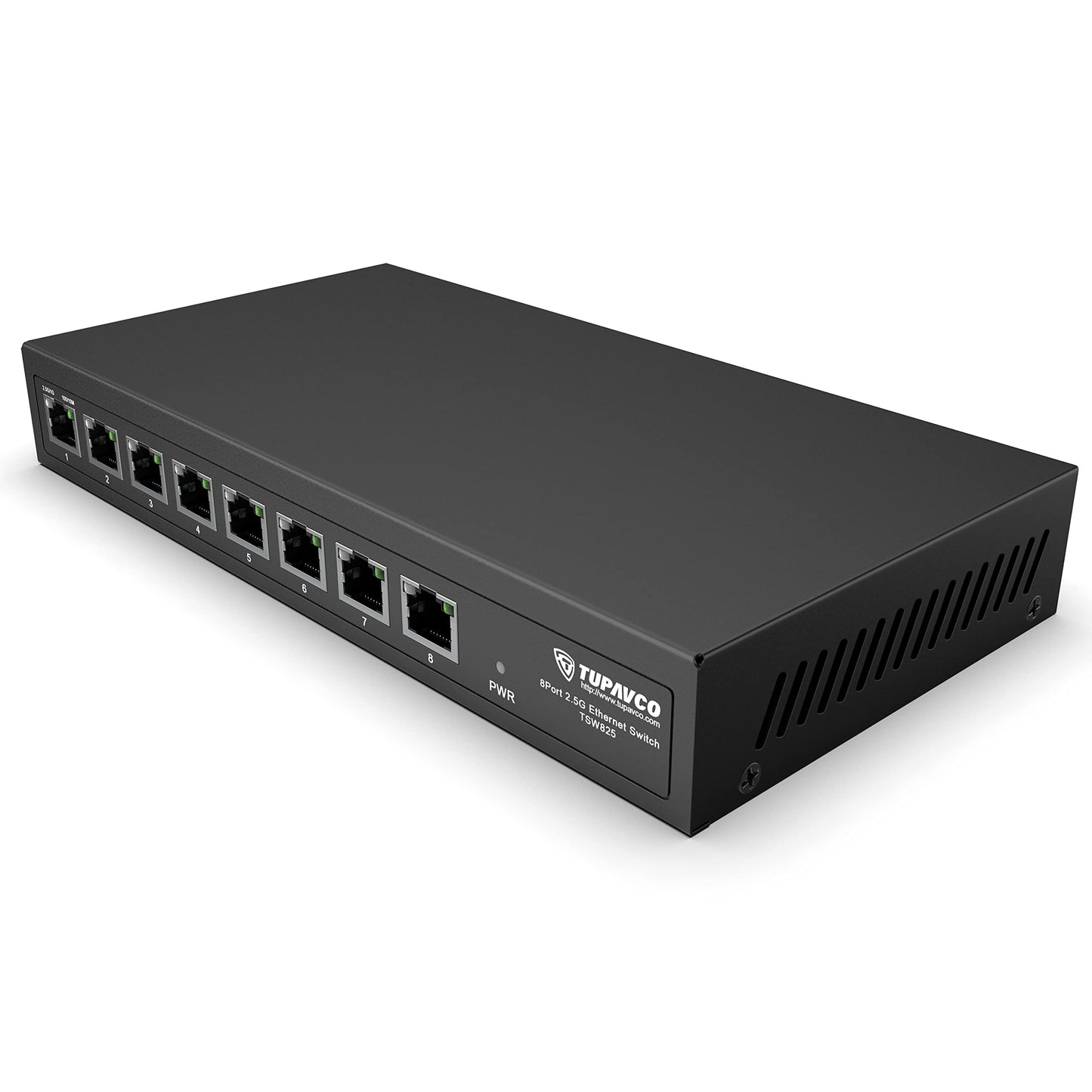 2.5GB Switch (8 Port) for Ethernet Network - High Speed 10M/100M/1G/2.5G Gigabit (802.3bz) - Unmanaged Plug & Play Fanless LAN Splitter - Metal Case