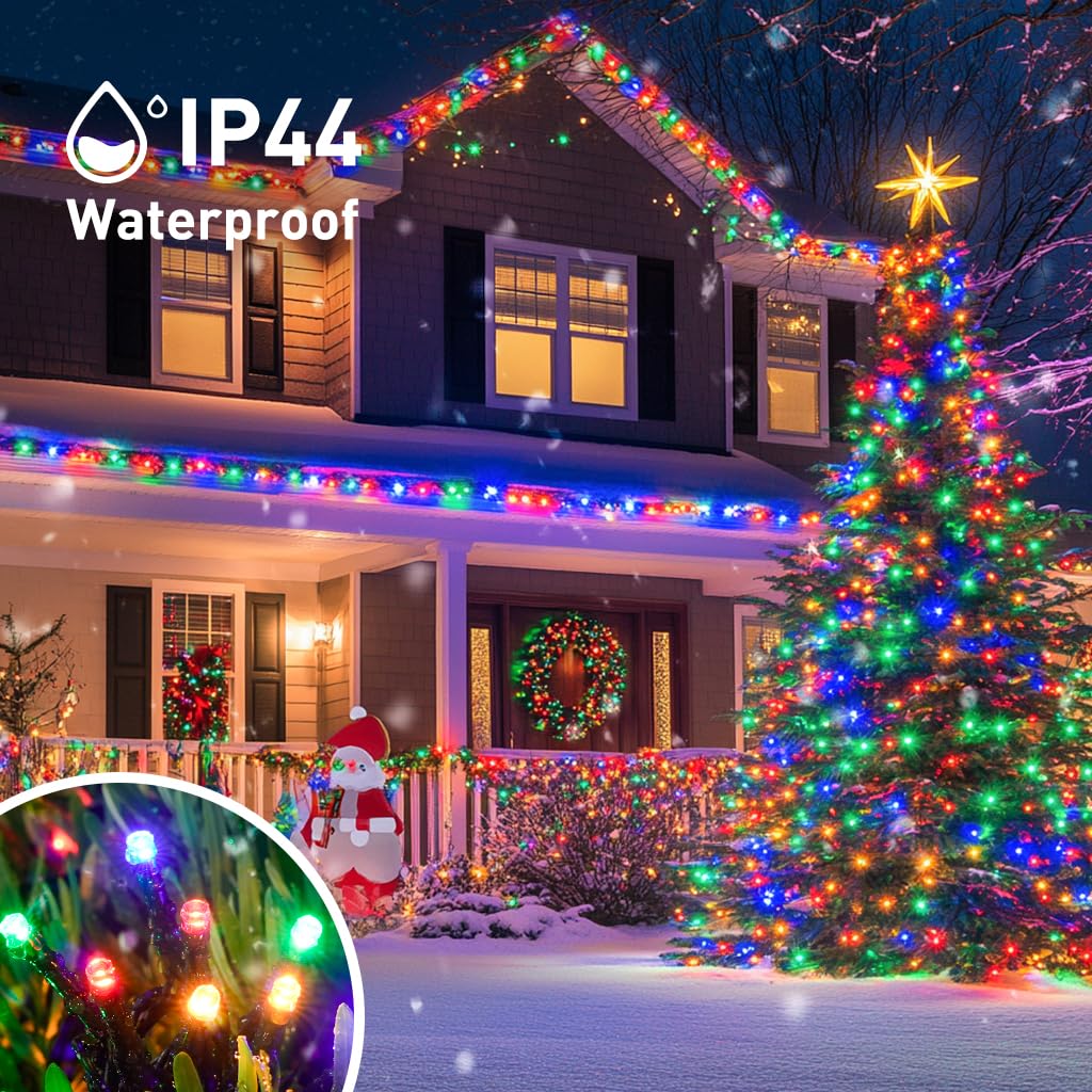 JMEXSUSS 2 Pack Solar String Lights Outdoor Waterproof, Total 400 LED 151FT Solar Christmas Lights Outdoor, 8 Modes Christmas Light for Outside Patio