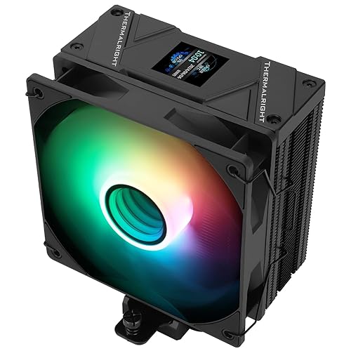 Thermalright Assassin Spirit 120 Vision ARGB Black, with Black Top Cover, CPU Air Cooler, PC Cooling,240 * 240 Resolving Power IPS LCD