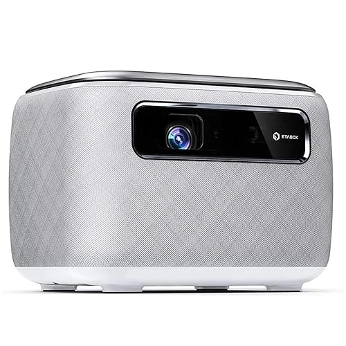 Outdoor-Projector-4k with WiFi and Bluetooth, AI Auto Focus 3D Projector, Smart Home Theater Outdoor Cinema with Rechargeable Battery, DLP Portable