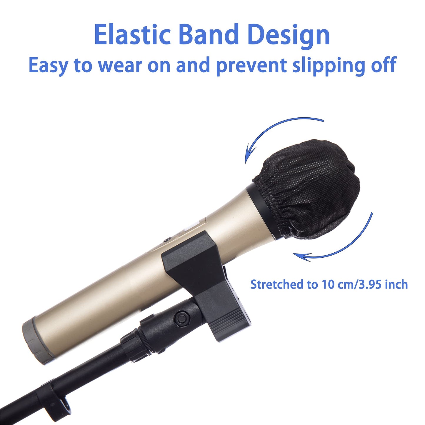 Zettokete Microphone Cover Pop Filter 400 PCS, Disposable Mic Cover with Individual Packing, Microphone Protector Suit for Most Handheld Microphones