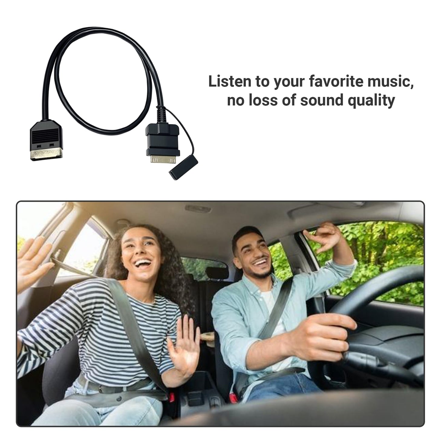 LODMOD Car Aux Cable Audio Adapter Interface for Pod Pad 4 30 Pin Connector Fit for Selected Models of Range Rover Jaguar (A)