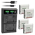 Kastar 4-Pack NP-40 Battery and LTD2 USB Charger Replacement for Minolta MN4K100Z 4K Ultra HD, Minolta MN4K30NV 4K Ultra HD / 30 MP, Minolta MN100HDZ