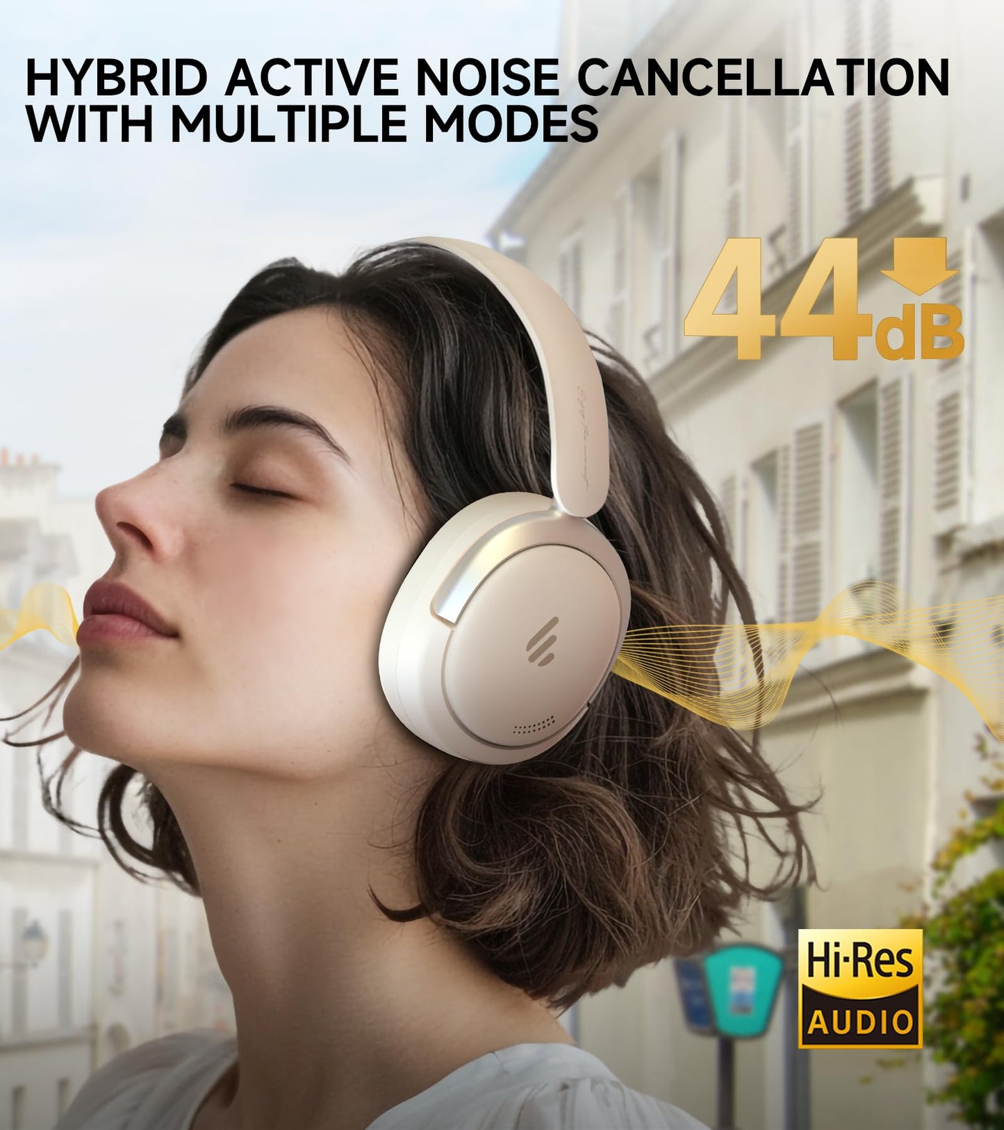 Atom Max - Hybrid Active Noise Cancelling Headphones, Hi-Res Audio, Wireless Over-Ear, Foldable, 45H Playtime, Fast Charging, Customize via an App…
