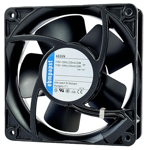 for ebmpapst 4606N All Metal High Temperature Resistant Axial Cooling Fan 2-Pin 120x120x38mm 115V-AC 50-60Hz 0.235A 120mm.