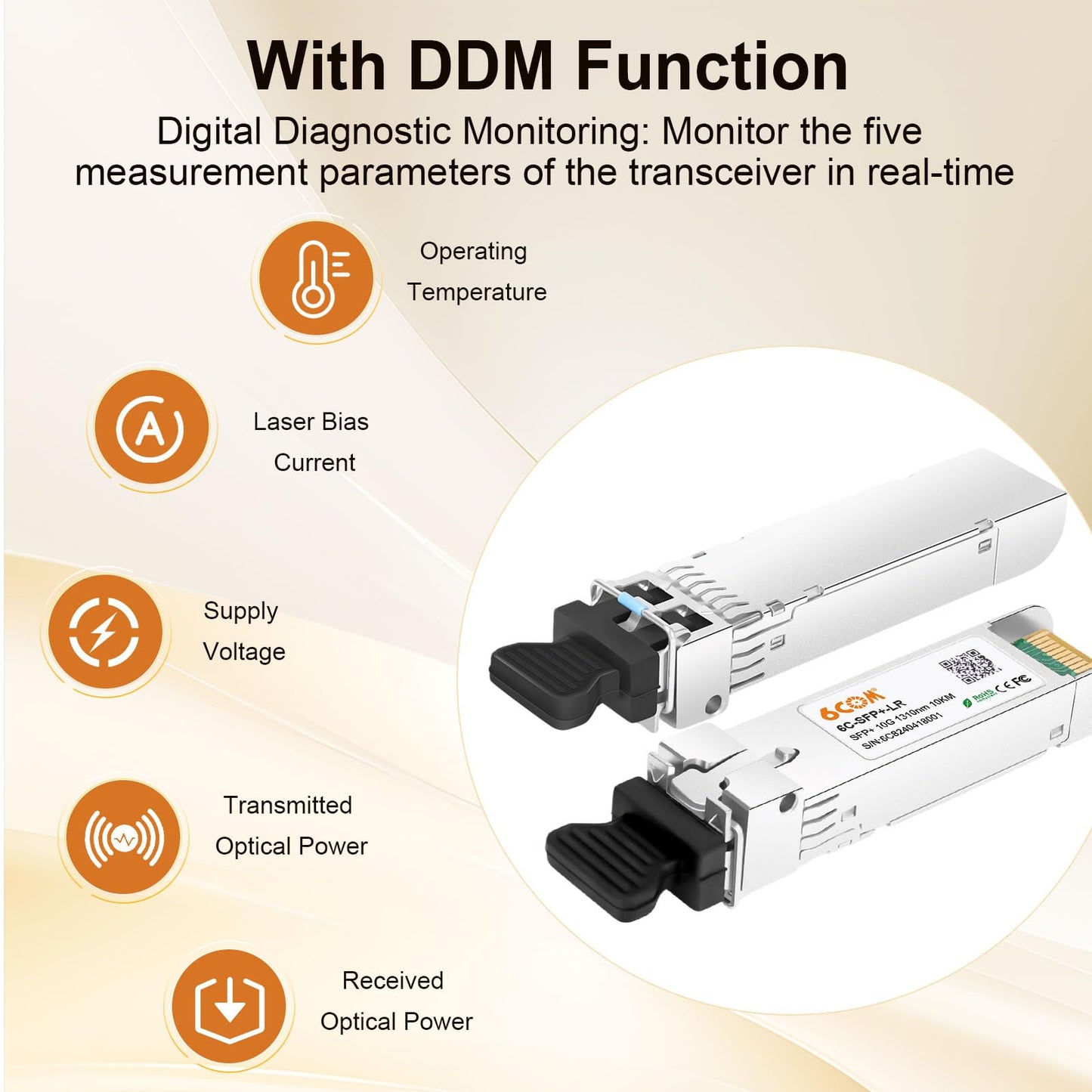 10Pack 10GBase-LR SFP+ Transceiver, 10G Dual LC Single Mode Module for Cisco SFP-10G-LR, Meraki MA-SFP-10GB-LR, Ubiquiti UF-SM-10G, Mikrotik, D-Link
