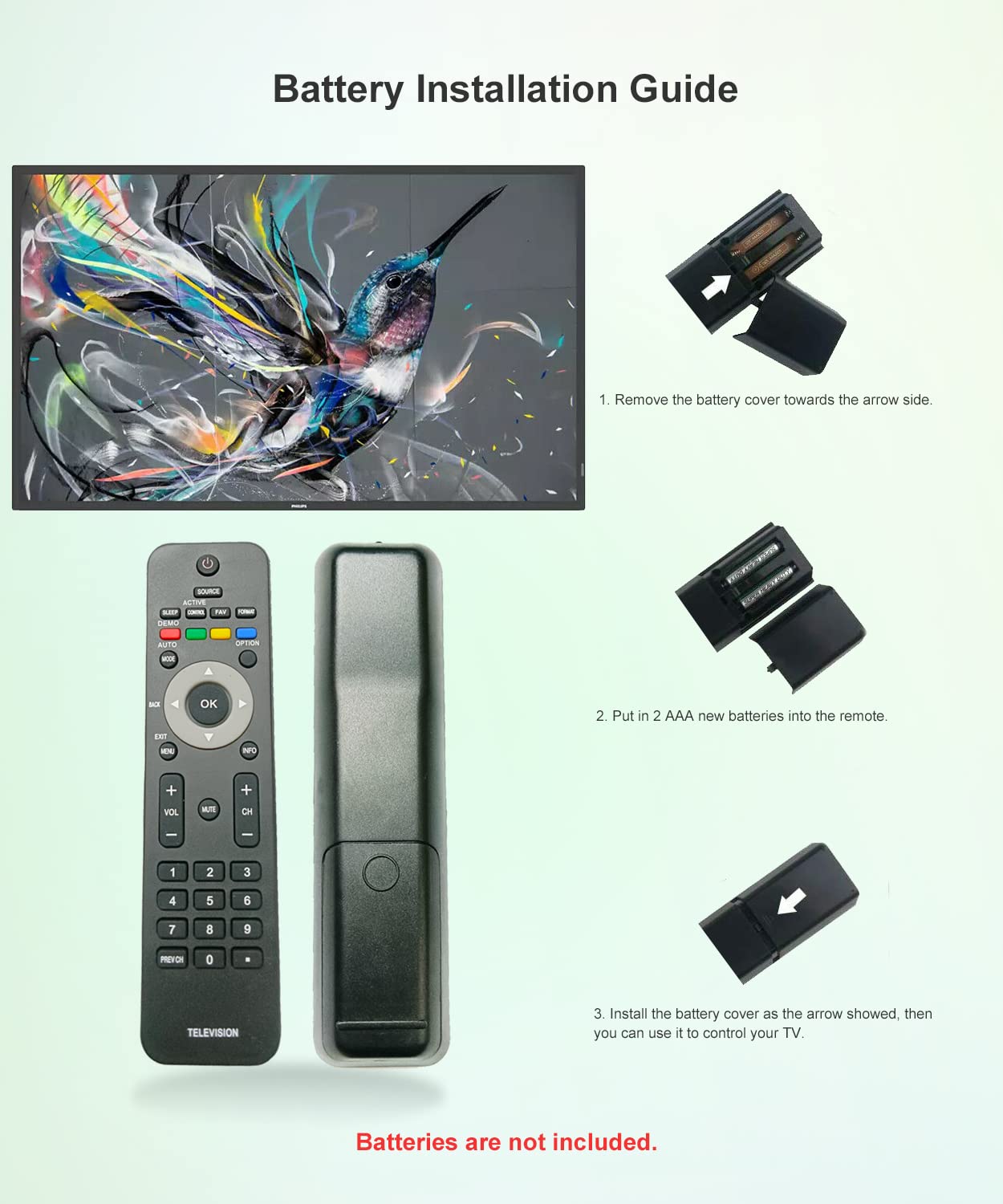 JISOWA Replacement Remote Control Universal for Magnavox LED TV 42MF437B/37 42MF438B/F7 19MF338B/F7 26MF337B/27 32MF337B/27 37MF337B/37 313923814171