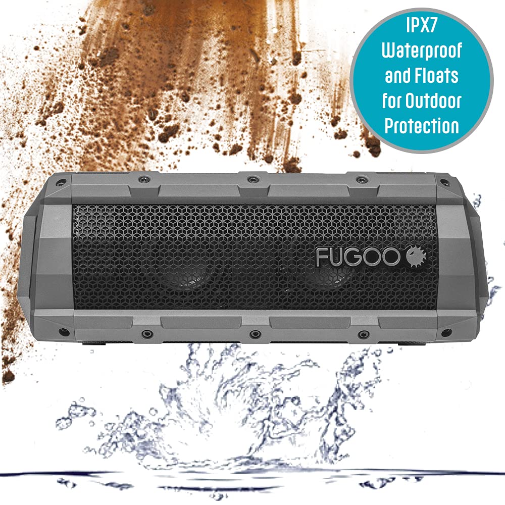 FUGOO Element | Portable Bluetooth Speaker, 360 Audio, 60W, IPX7 Rating, Up to 40 Hours Playtime | Floats on Water | Built-in Mic - Siri/Google Now