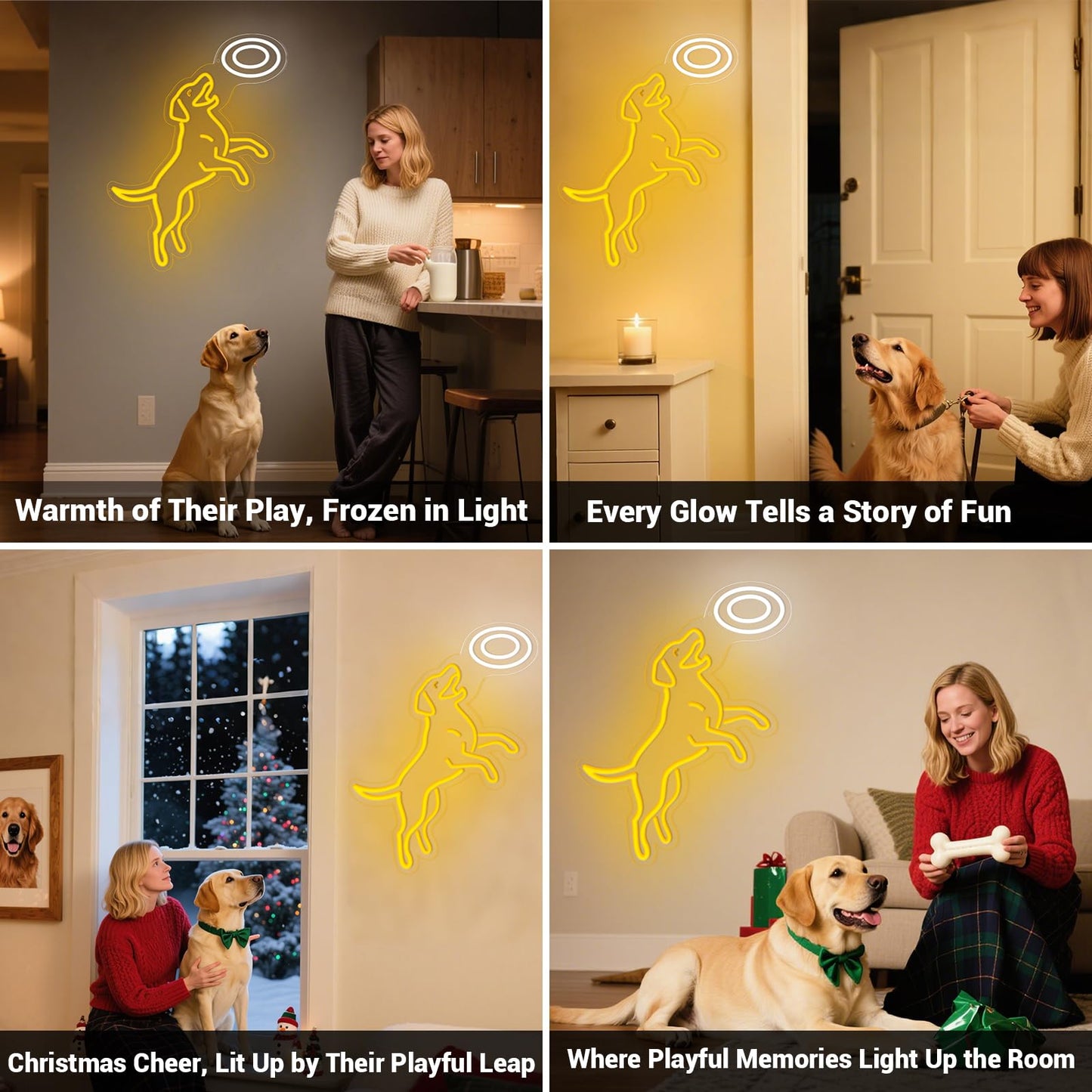 CrazyGazelle Dog Frisbee Neon Sign for Wall Decor, Golden Retriever LED Neon Sign Light for Living Room, Ideal Funny Gift for Dog Moms lovers, Pet