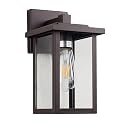 ACLand Oil Rubbed Bronze Outdoor Wall Light Fixture, Waterproof Clear Glass Shade Outdoor Sconce Lighting with E26 Sockets, 11" Exterior Lantern
