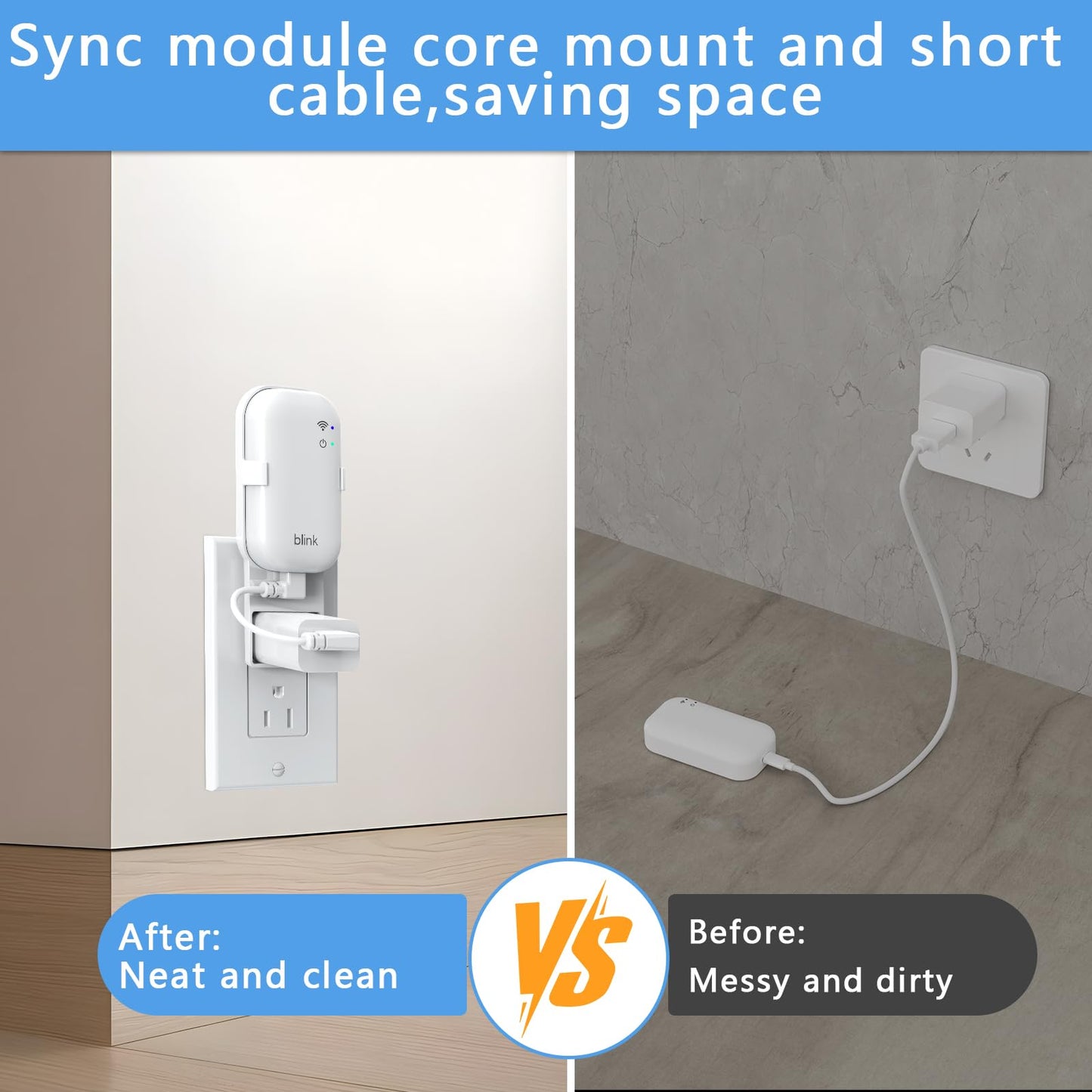 Outlet Wall Mount for Blink Sync Module Core, Sync Module Mount Holder for Blink Outdoor/Indoor Security Camera, No Drilling No Messy Wires Camera