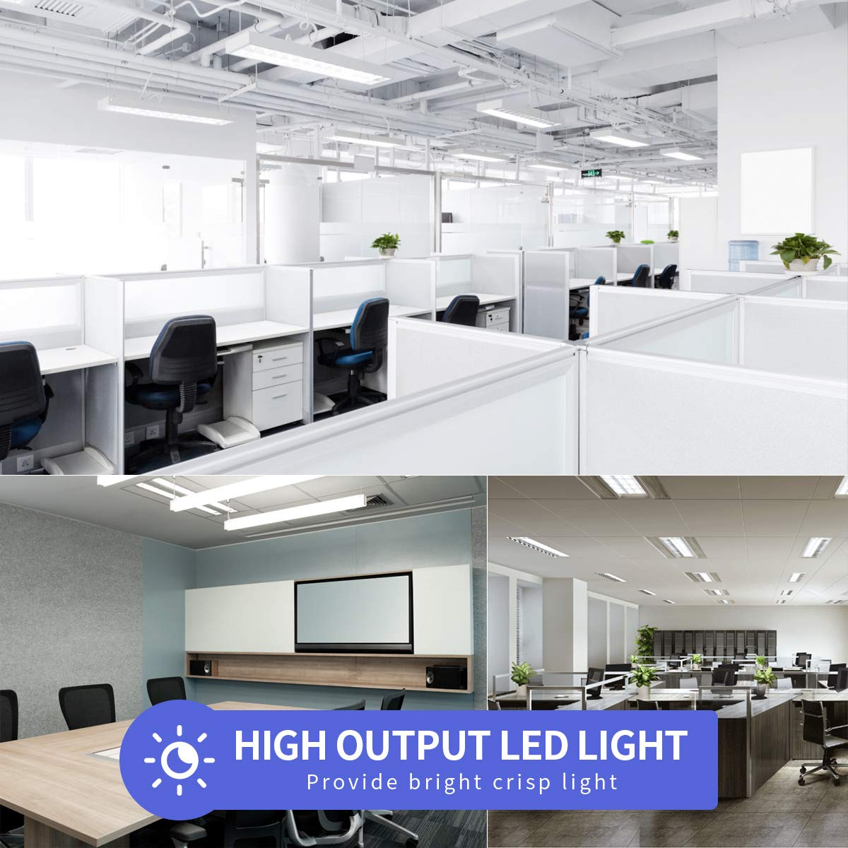 TRLIFE 4FT LED Light Bulbs, T8 LED Tube Lights 4FT 28W 6000K Cool White, 3360 Lumens Dual Row LEDs Replacement for 4FT Fluorescent Fixture, Clear