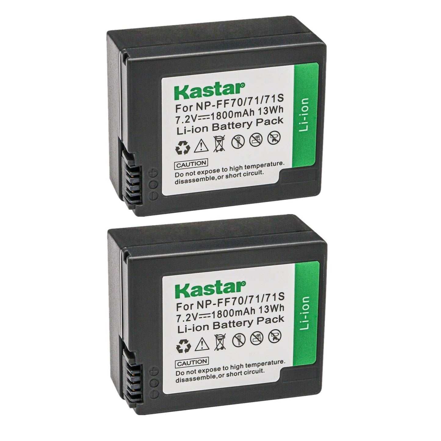 Kastar NP-FF70 Battery 2-Pack Replacement for Sony DCR-IP45, DCR-IP45E, DCR-IP5, DCR-IP55, DCR-IP55E, DCR-IP5E, DCR-IP7, DCR-IP7BT, DCR-IP7E