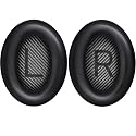 BINGLE Replacement Ear Pads for Bose Headphones QuietComfort 35 (QC35) & Quiet Comfort 35 II (QC35ii) Protein Leather Ear Cushions- Memory Foam- Added