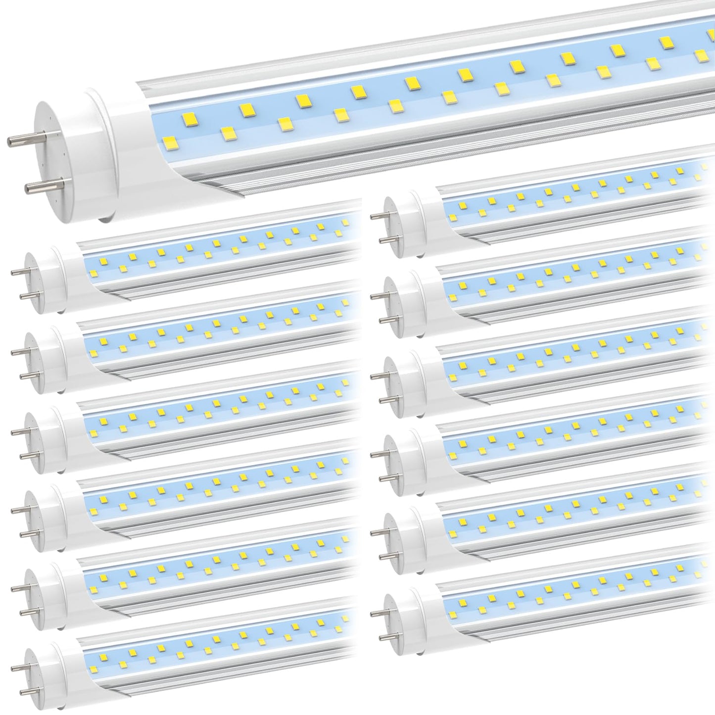 JESLED 12 Pack Type A+B T8 LED Bulbs 4 Foot, 24W 3200LM, 6000K Cool White