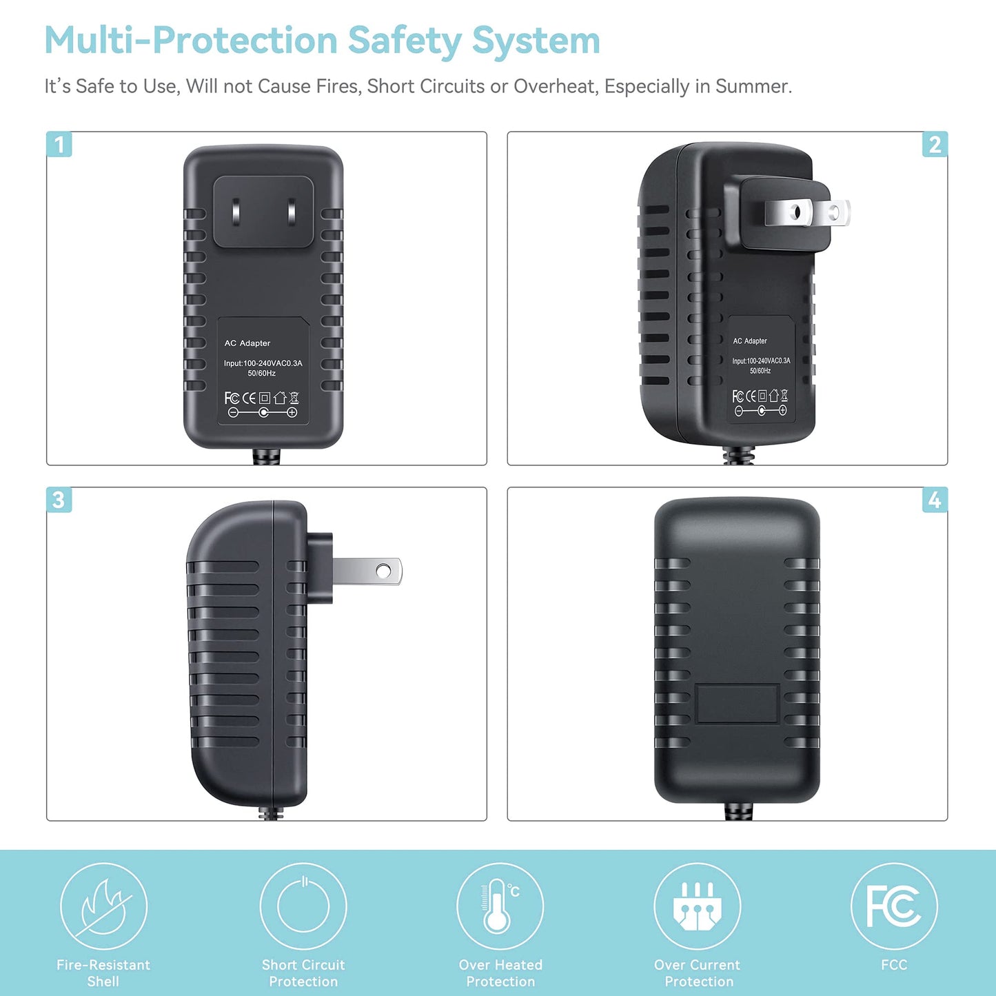 SLLEA 15V AC Adapter Compatible with Cat Open Air Self Cleaning Cat Litter Box Power Cord
