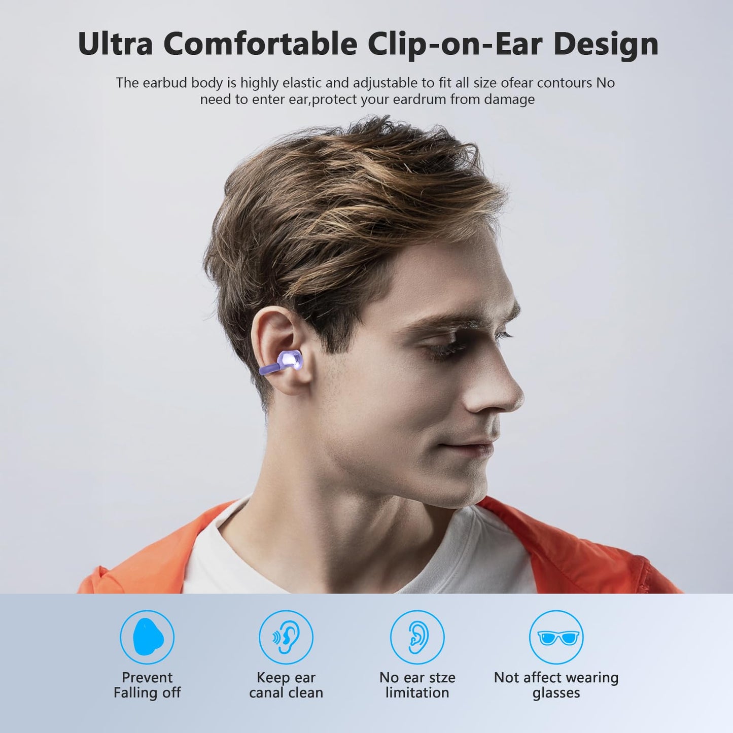 TANFESO Ultra Open Earbuds Clip on Smart Touch Screen Headphones, Wireless Bluetooth 5.4 Suitable for Small Ears, Lightweight and Comfortable Sports…