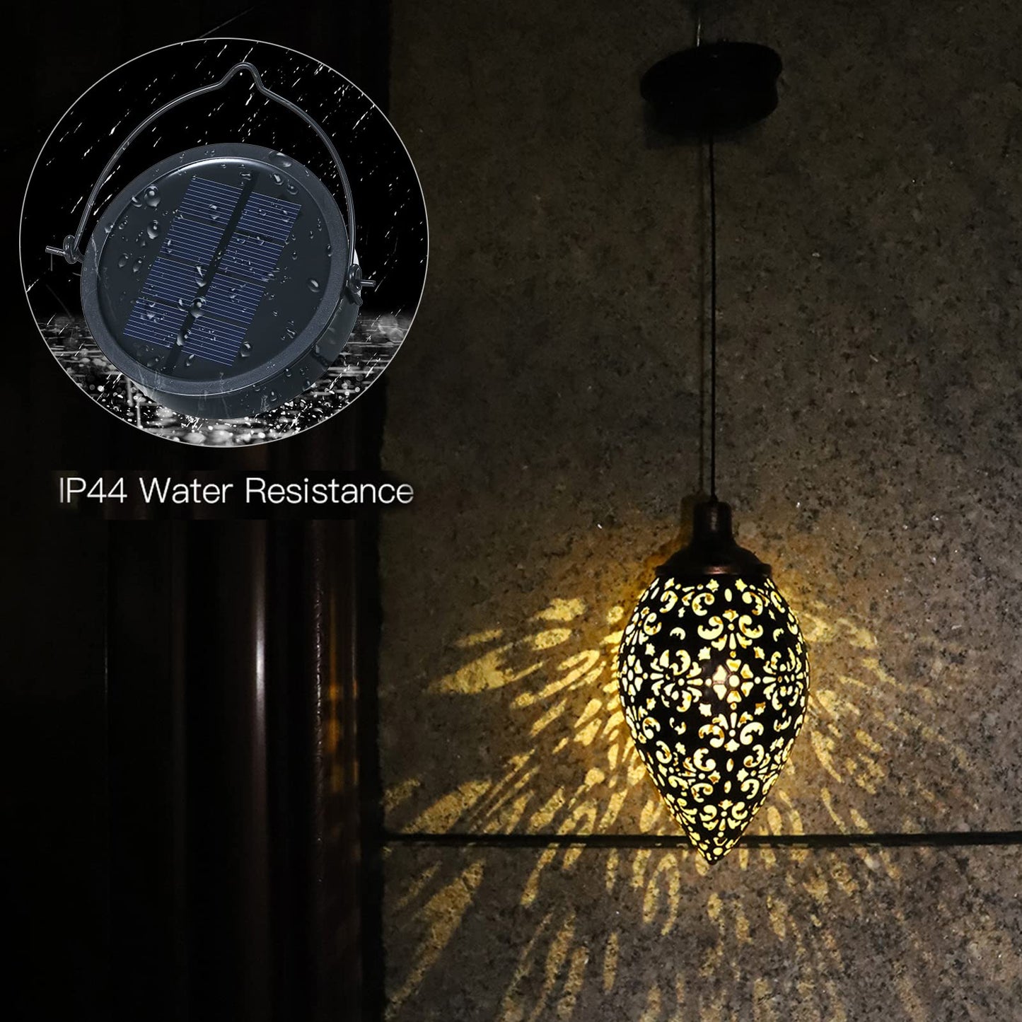 Tomshine Hanging Solar Lights Solar Lantern LED Garden Lights Metal Lamp Waterproof for Outdoor Hanging Decor