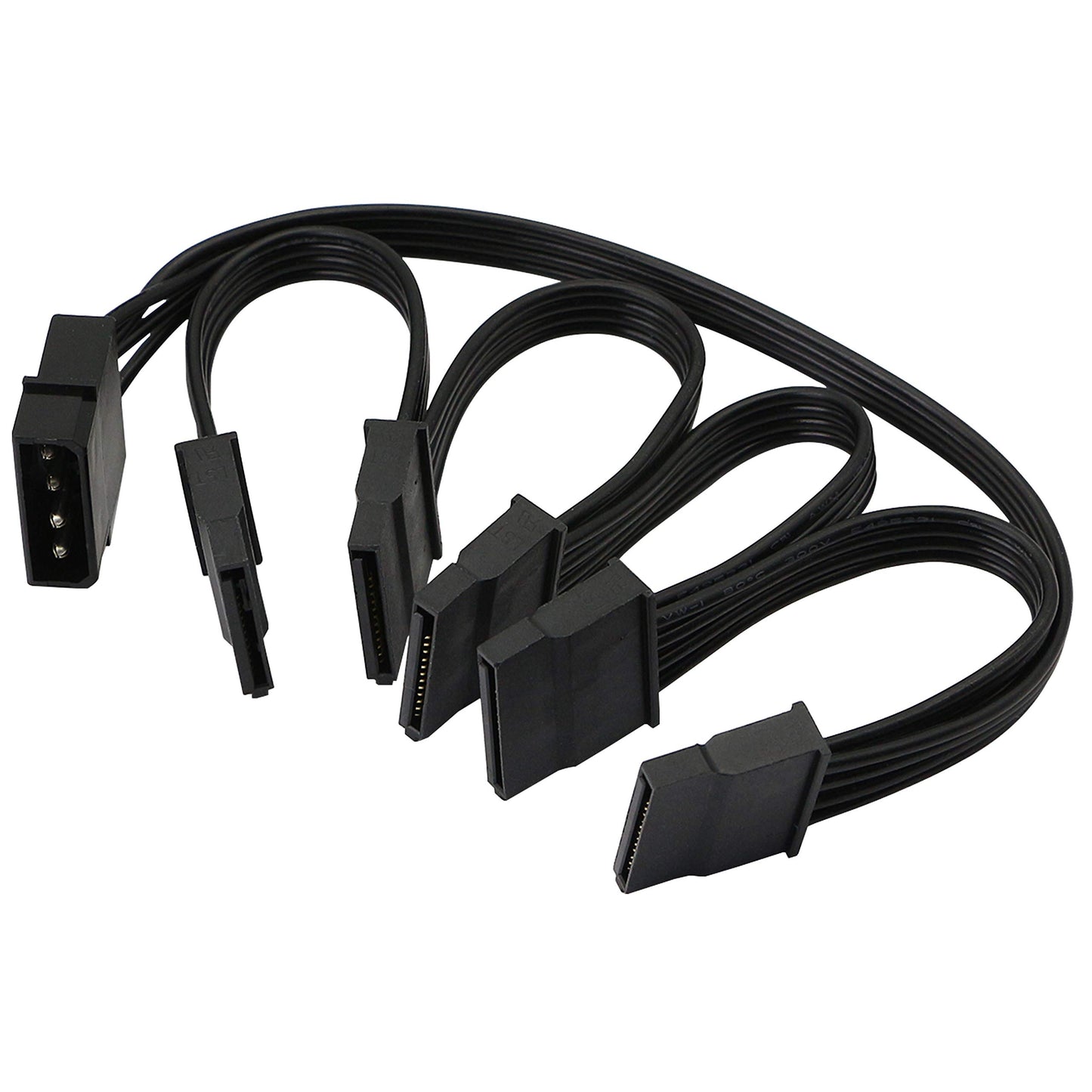GELRHONR IDE to SATA Power Splitter Cable,LP4 4Pin IDE to 5 x15 Pin SATA Power Conversion Line Extension Y-Cable for Hard Disk