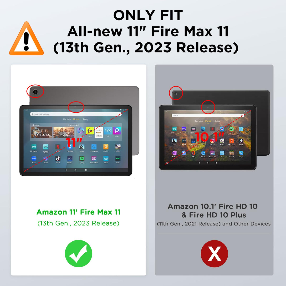 MoKo Case Fits Amazon Kindle Fire Max 11 Tablet (13th Gen, 2023 Release) 11" - Slim PU Leather Trifold Stand Cover for Kindle Fire 11 Tablet Colored