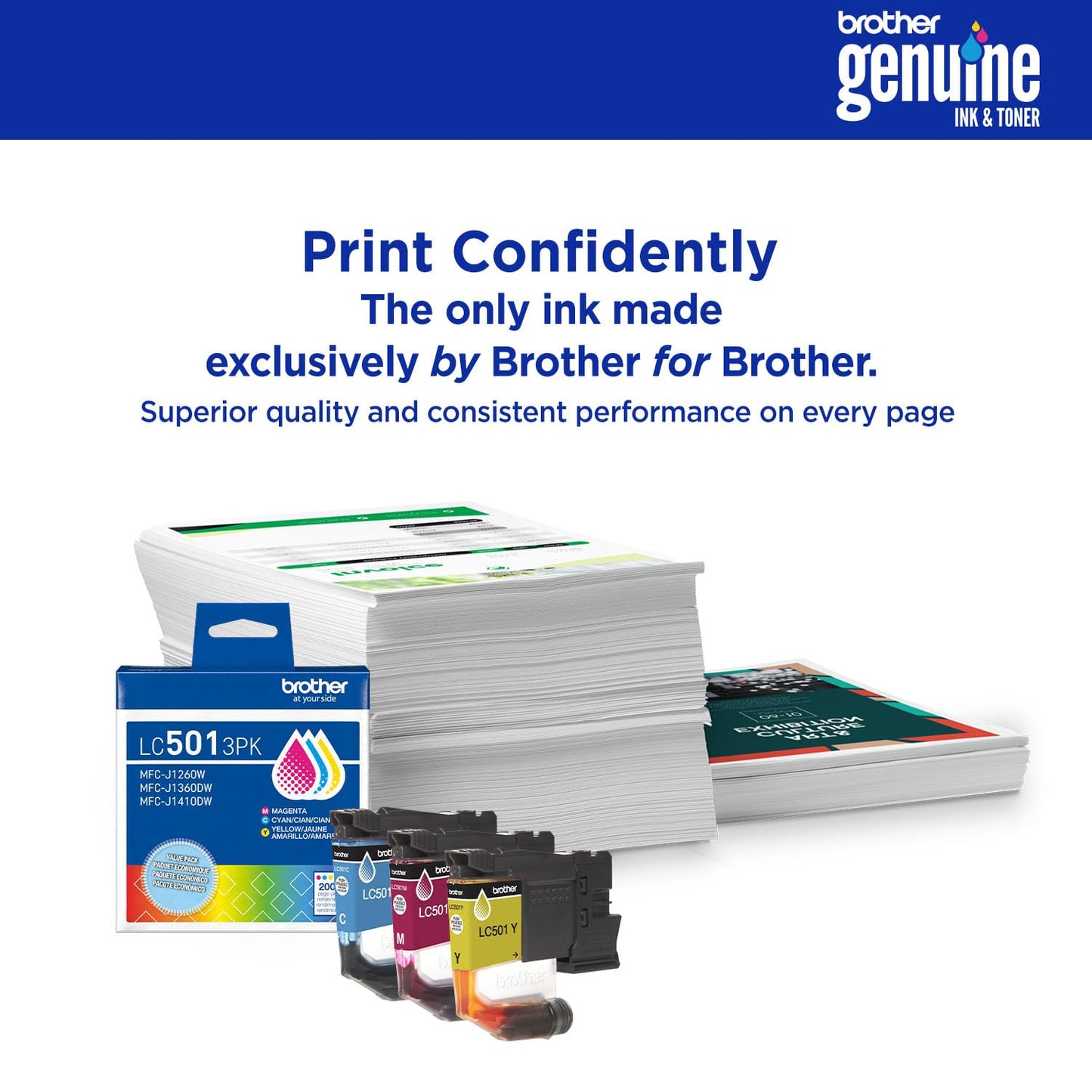 Brother Genuine LC5014PK 4-Pack (1 Each of) Standard Yield Black, Cyan, Magenta, and Yellow Ink Cartridges