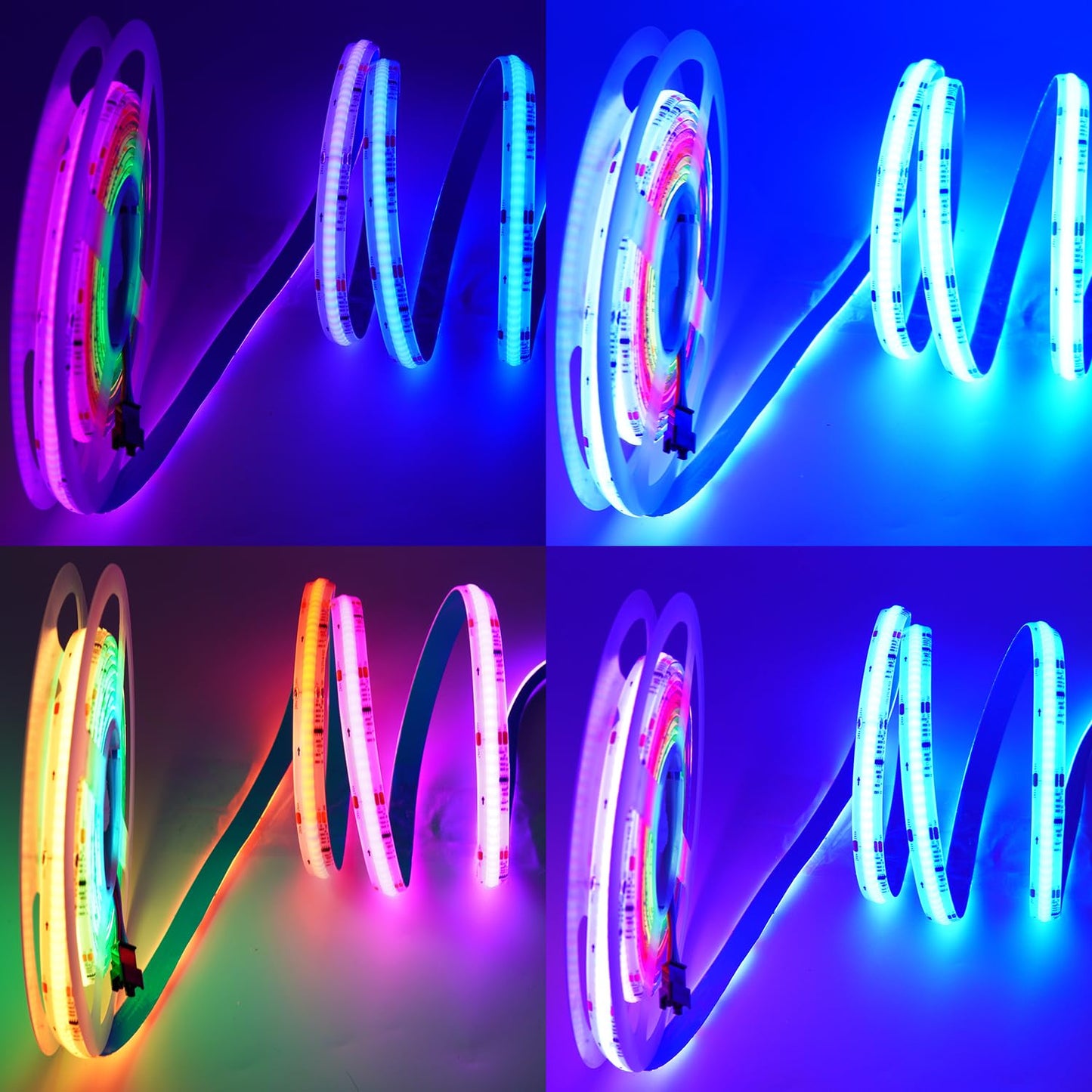 Boarda-Lighting IP65 Waterproof RGB Smart IC COB LED Strip Light Addressable,24V 5M 720 LEDs/m Color Flowing Strip Light Multicolor Flexible Tape