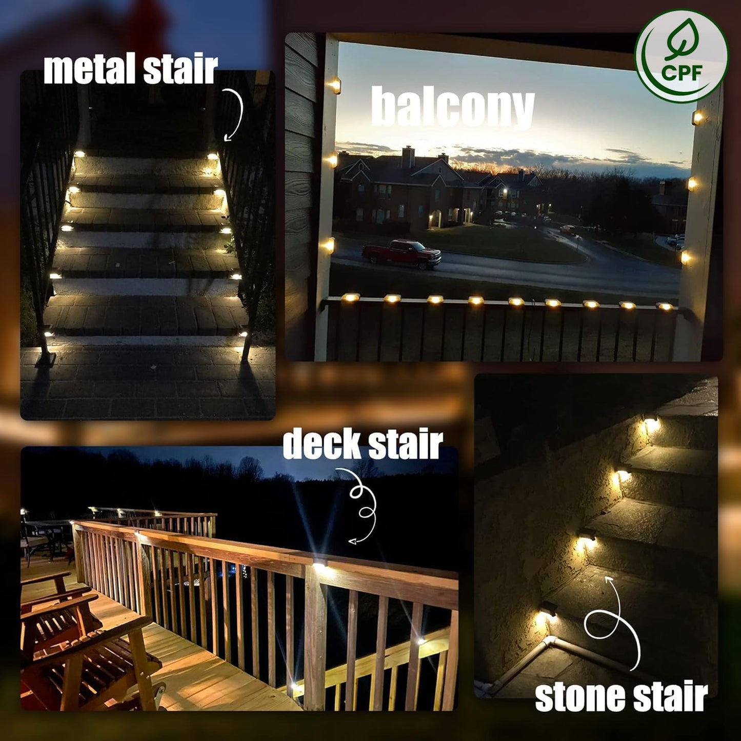 SOLPEX Solar Deck Lights Outdoor 16 Pack, Solar Step Lights Waterproof Led Solar lights for Outdoor Stairs, Step , Fence, Yard, Patio