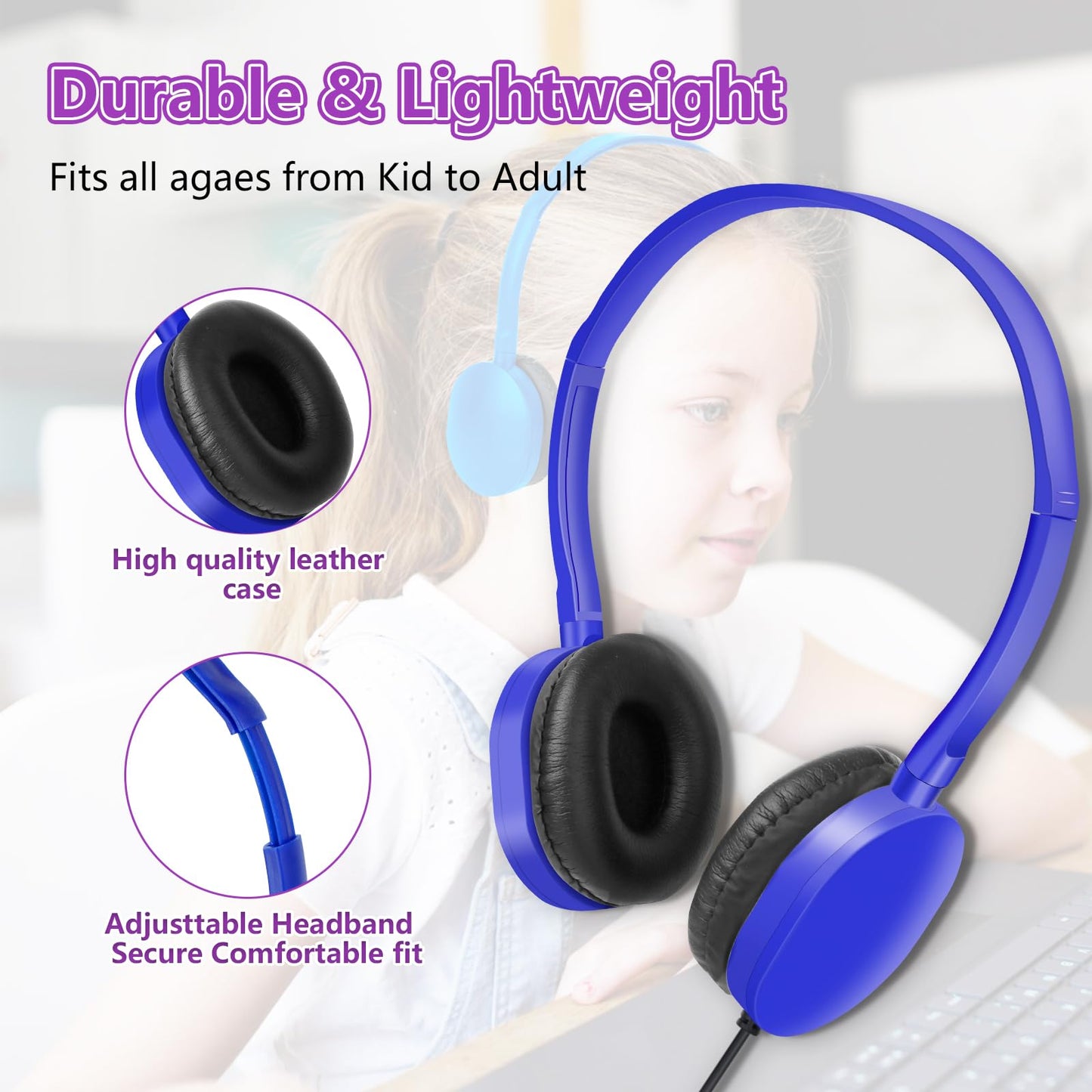 ZNXZXP Headphones Bulk 15 Pack for School Classroom Student Boys Girls Teen
