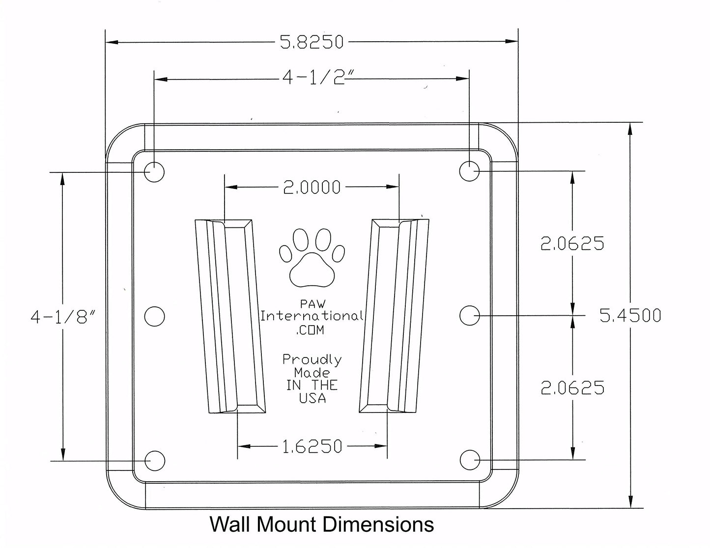 PAW International Polymer (Plastic) RV TV Bracket, White 3 Piece Set: 2-White Wall Mounts and 1-TV Bracket VESA 100x100mm (4"x4")