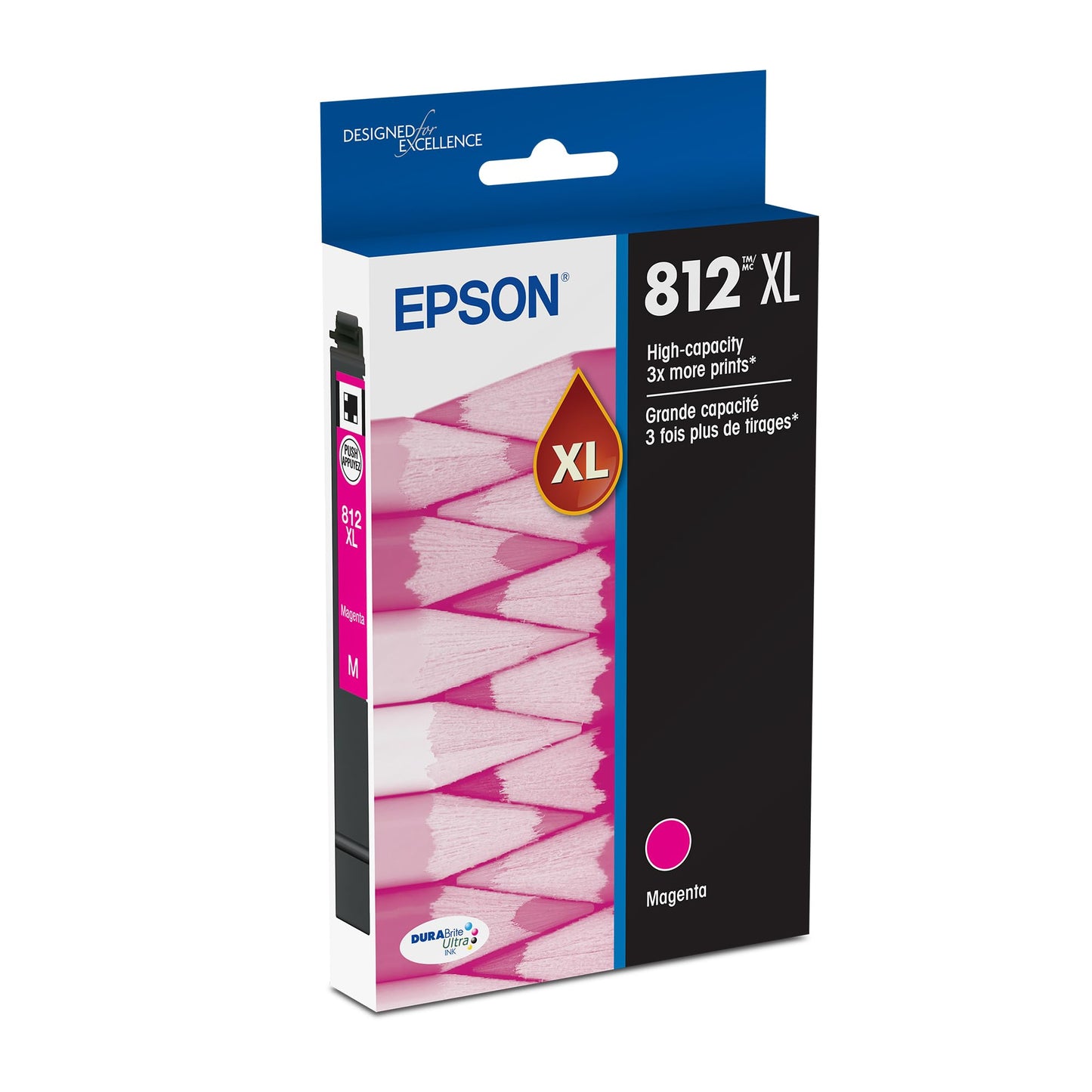 EPSON 812 DURABrite Ultra Ink High Capacity Magenta Cartridge (T812XL320-S) Works with WorkForce Pro WF-7310 ,7820, 7840, EC-C7000