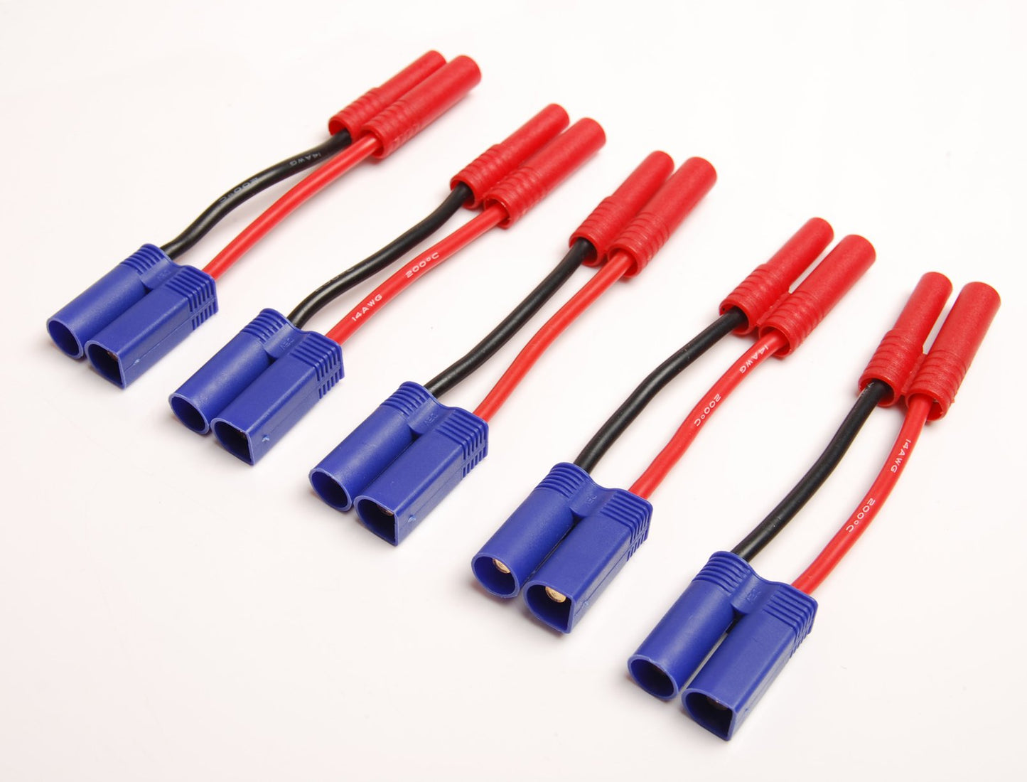 Lot(5) EC5 Male to 4MM 4.0MM Bullet Connector Wiring Adapter 14 AWG for RC HXT FPV