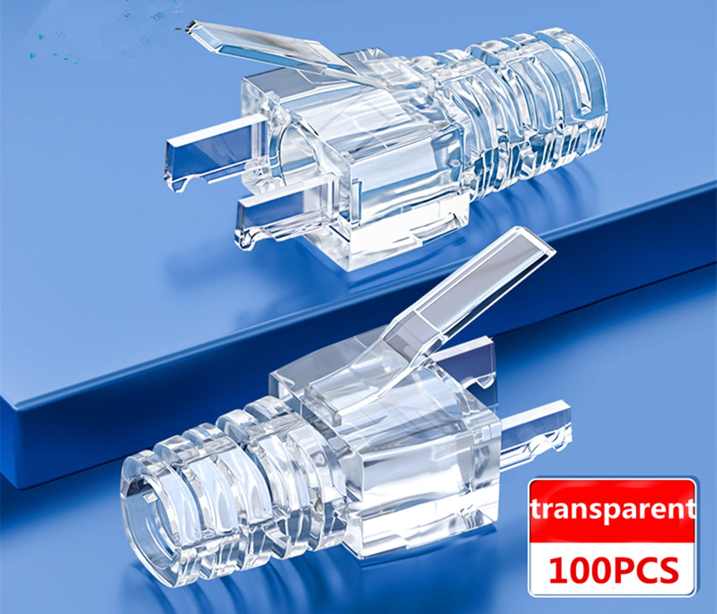 RJ45 CAT6 Pass Through 100 Pcs Strain Relief Boots Connectors for Standard CAT6 Ethernet LAN Cable Connector Boot Cover for Various Diameter LAN Cable