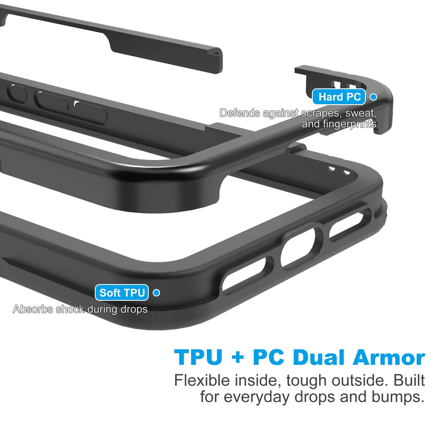 Wuwedo Bumper Frame Case for iPhone 17, 6.3" 2025 Black