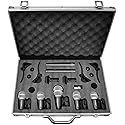 Pyle 7-Piece Wired Dynamic Kit-Kick Bass, Tom/Snare & Cymbals Microphone Set-for Drums, Vocal, & Other Instrument-Complete with Thread Clip, Inserts