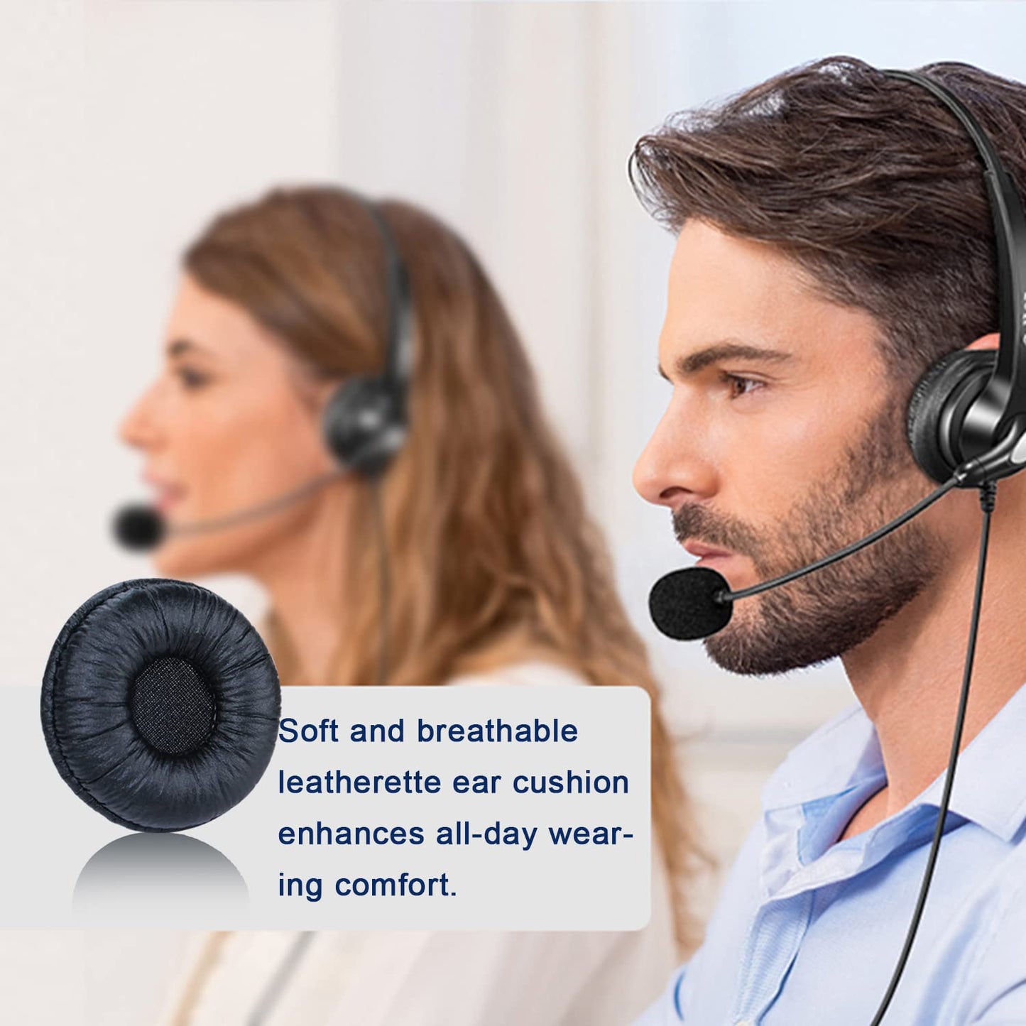 Ear Cushions for Plantronics Headset Replacement Ear Pads Compatible with Plantronics HW251N HW261N HW510 HW520 Blackwire C320 3210 3220 3320 Jabra