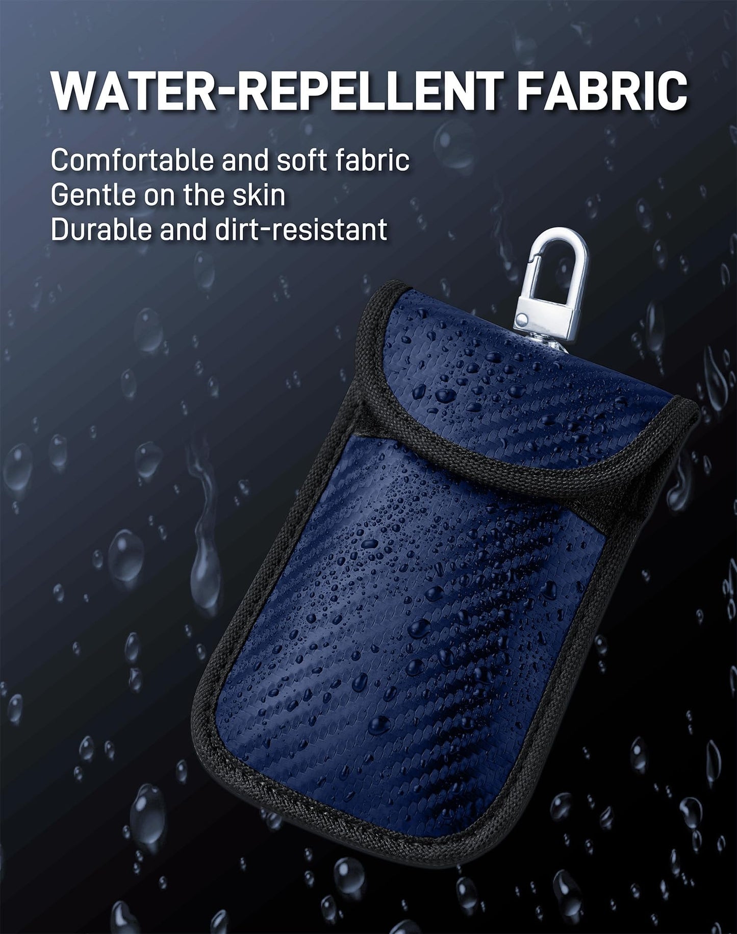 Vammcht Upgraded Faraday Bag for Key Fob (2 Pack), Premium Faraday Key Fob Protector- Car RFID Signal Blocking, Car Security Protection, Anti-Theft