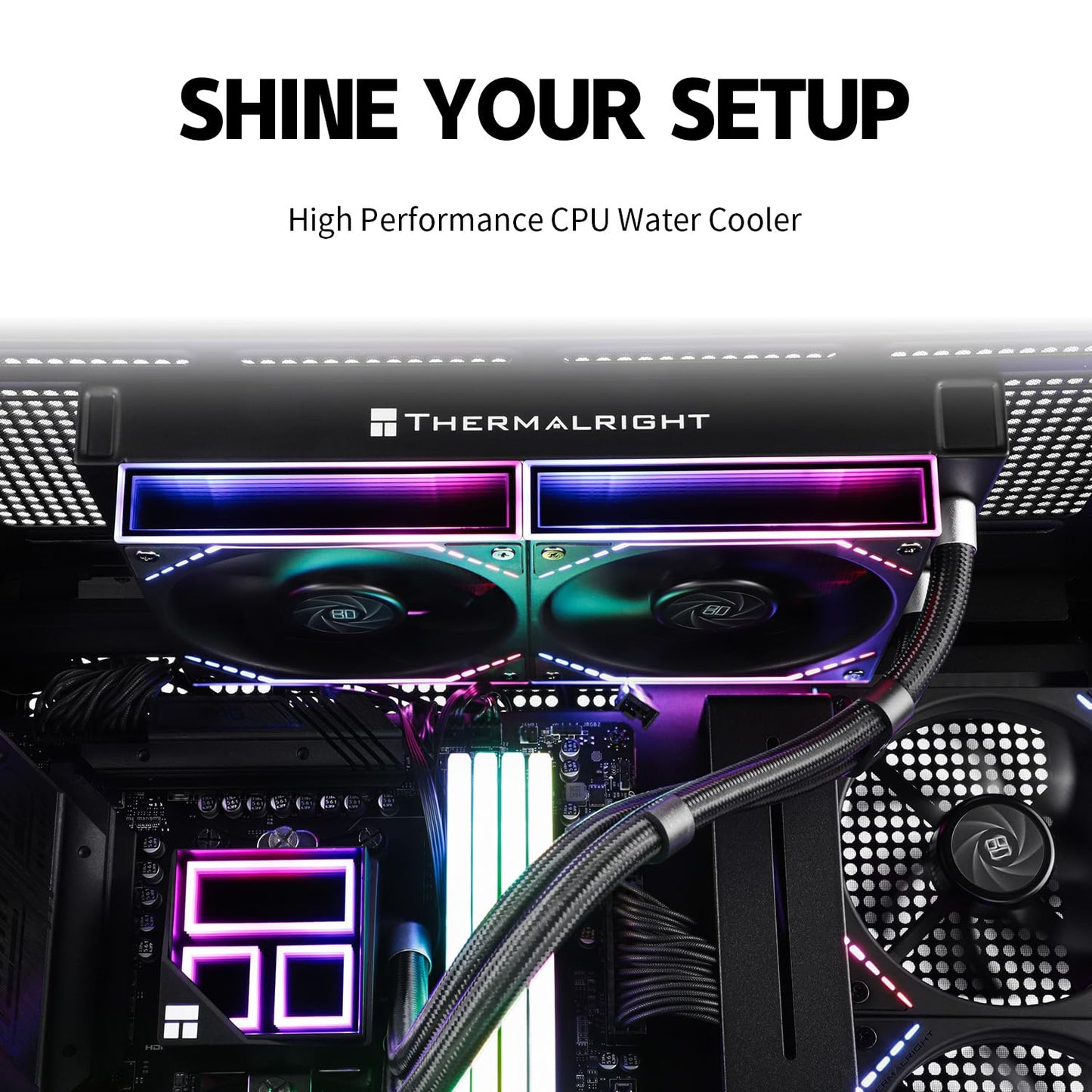 Thermalrlght Frozen Infinity 240 Black CPU Aio Cooler,TL-M12*2 PWM Fans,Computer CPU Water Cooler,ARGB Infinity Mirror,240 CPU Liquid