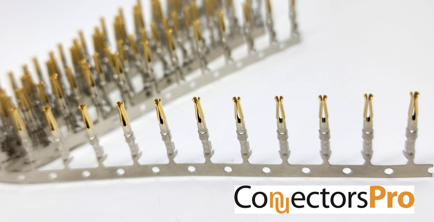 PC Accessories - Connectors Pro D-Sub 2.0 mm Female Crimp Pins, 200Pack 2mm Gold Tin Plated DB Pin for DB9 DB15 DB25 DB37 DB50 Female Crimp Connectors