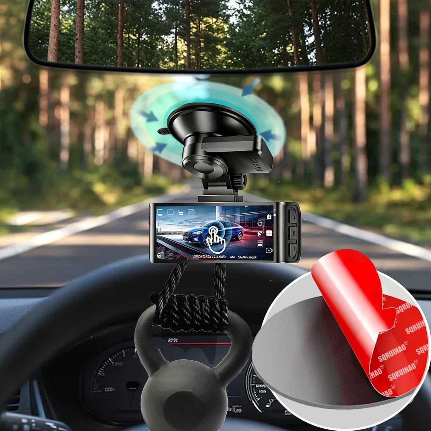 SQRUIHAO Sticky Adhesive Pads, 28PCS 2" Double Sided Pads, Heat Resistant Heavy Duty Adhesive Sticky Pads Replacement for Car Phone Holder Mount