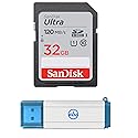 SanDisk 32GB SDHC SD Ultra Memory Card Works with Canon EOS Rebel T7, Rebel T6, 77D Digital Camera Class 10 (SDSDUN4-032G-GN6IN) Bundle with (1)