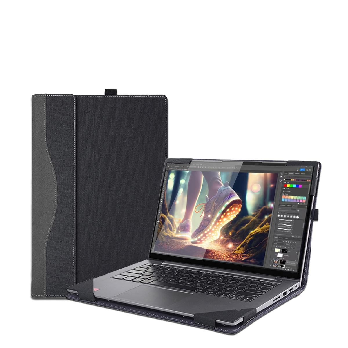 16 inch Laptop Cover Case for Lenovo Yoga 7 2-in-1 16AHP9 /16IML9 & Yoga Slim 7 Pro 16ACH6 16ARH7 16IAH7,PU Leather Protective Shell Detachable Laptop