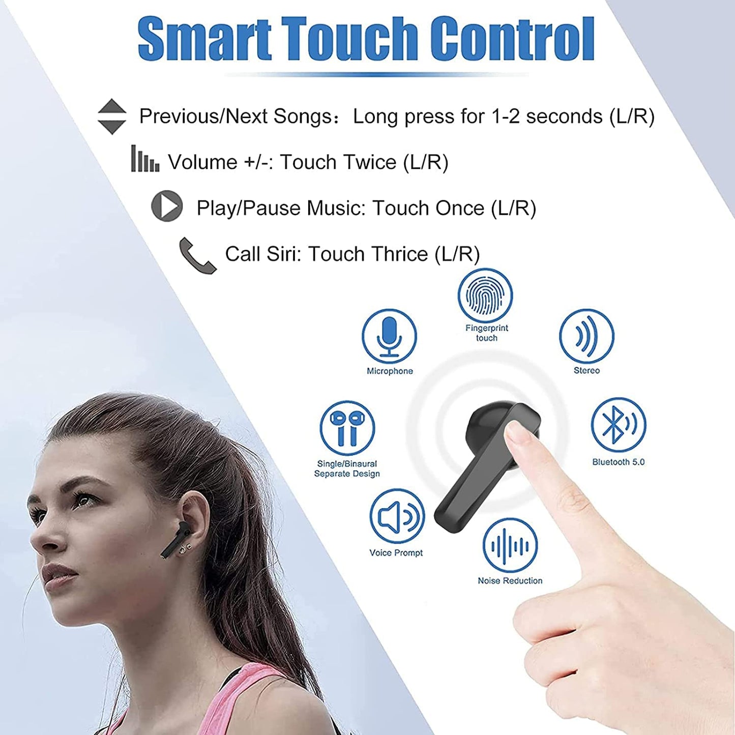 Wireless Earbuds,Air Buds Pod Bluetoth Earbud,Bluetooth 5.3 Ear Buds,Noise Cancelling,Air Bud Pro Stereo Headphones,in-Ear Ear Bud,IPX7 Waterproof