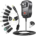 SoulBay 24W Universal AC/DC Adapter 12V 9V 7.5V 6V 5V 4.5V 3V Regulated Switching Power Supply with 8 Selectable Plugs for LED Strip Light Camera…