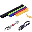 OneLeaf 60 Pcs Reusable Fastening Cable Ties with Hook and Loop, Multi-Purpose Cable Straps Wire Ties Cable Management, Adjustable Cord organizer Ties