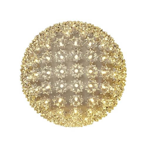 Novelty Lights LED 7.5in 100 Light Starlight Sphere, Warm White, Large Ornament Ball Light, 5ft Hanging Cord with S Hook, 12ft Power Cord